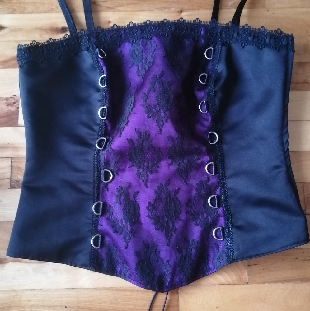 Gothic Black and purple corset